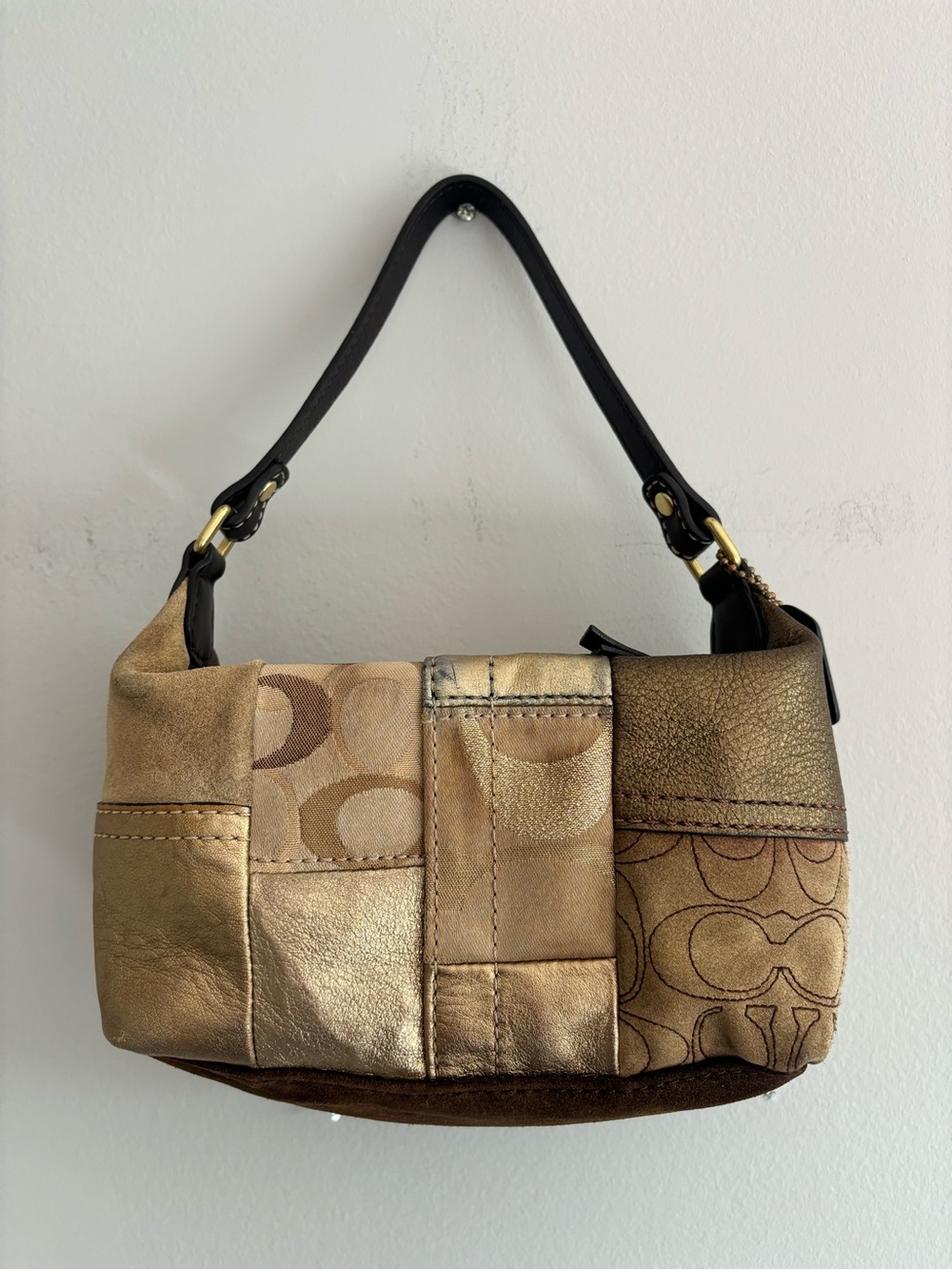 Vintage y2k Coach patchwork shoulder bag
